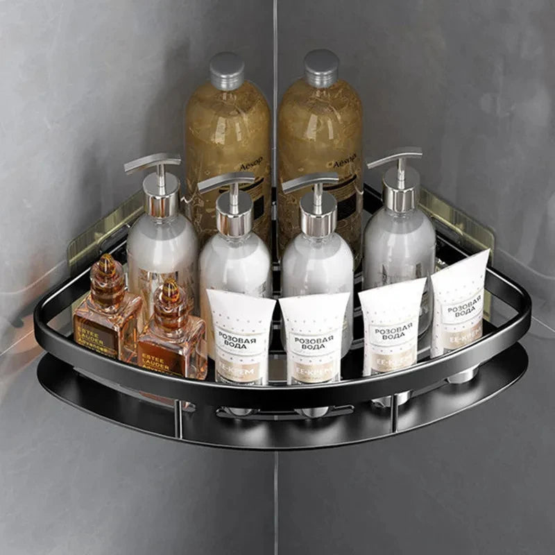 Corner Bathroom Shelf – Aluminum Alloy Wall-Mounted Storage Rack